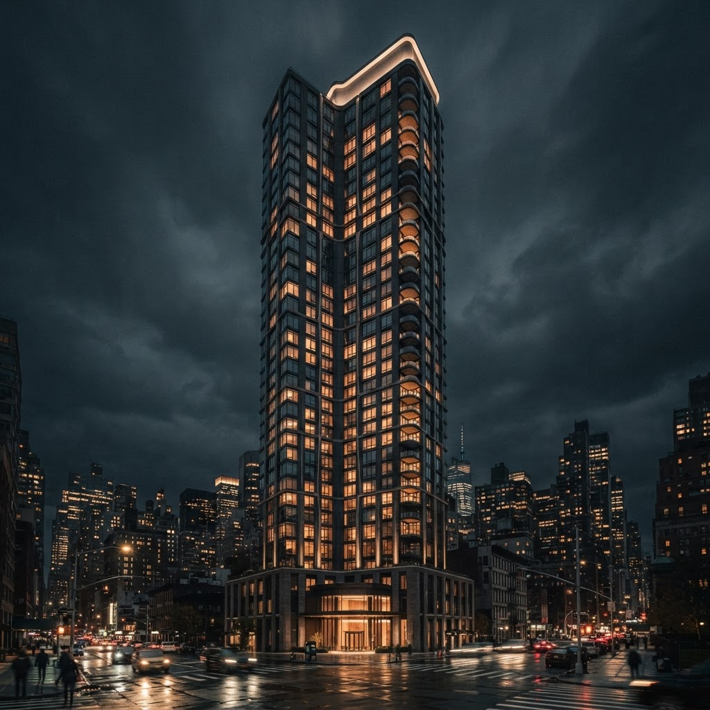 Aurelia Residences at night